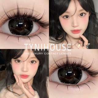 Lens Mắt Đen Baby TyNiLens MYRA BLACK Giãn Vừa 14.2mm cận 0-8 độ tặng khay gương [chất liệu MPC cao cấp]