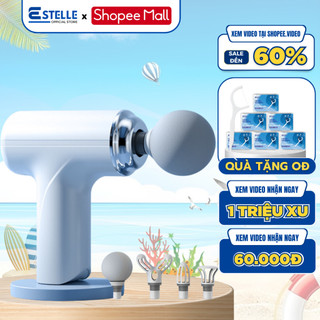 Máy Massage Cầm Tay ESTELLE ES132 Sạc Pin 4 Đầu 6 Chế Độ Đấm Lưng Thông Minh Bằng Cảm Biến AI Điều Chỉnh Lực