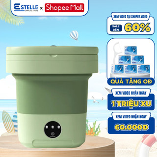 Máy Giặt Mini Gấp Gọn ESTELLE Giặt Đồ Trẻ Em Tất Vớ Đồ Lót Dung Tích 6L Tự Vắt Khô Công Nghệ Khử Khuẩn Bảo Hành 12 Tháng