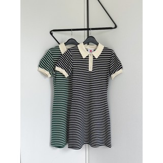  Mẫu mới Đầm polo nữ tay ngắn form ôm thiết kế kẻ sọc chất thun co giãn tôn dáng Ponie Dress  - Sibling