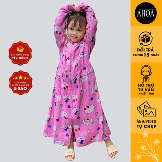 Áo Chống Nắng Trẻ Em Toàn Thân 2 Lớp AHOA Chất Lanh, Váy Chống Nắng Dáng Dài Mềm Mại Siêu Thoáng Mát CLTE