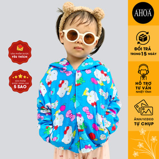 Áo Chống Nắng Lanh Trẻ Em 2 Lớp AHOA, Áo Khoác Chống Nắng Dáng Ngắn Mềm Mại Siêu Thoáng Mát ANBG