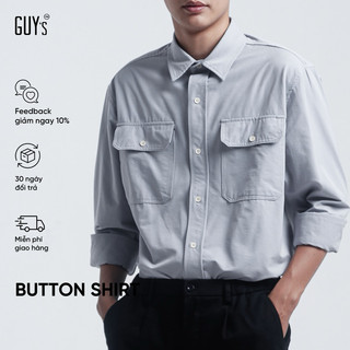  Áo sơ mi Button Shirt GUY's Closet, chất liệu kaki, thấm hút mồ hôi tốt