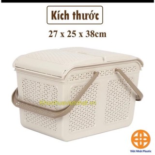 Làn đi sinh ,giỏ nhựa đựng quần áo có nắp đủ size,có quai xách Việt Nhật cho mẹ và bé màu sắc nhã nhặn.