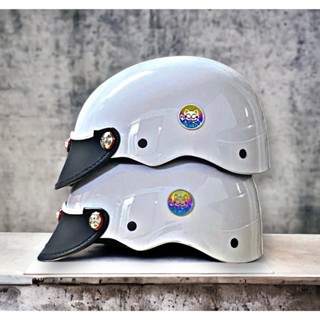 Nón Bảo Hiểm Nửa Đầu - Mũ Bảo Hiểm Nửa Đầu 1-2 - Sơn Phủ Nano Bóng - Gắn 3 Ốc Salaya + Tem Mèo Titan Gr5