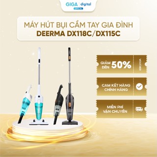 Máy hút bụi cầm tay gia đình Xiaomi Deerma  DX118C / DX115C -  Công suất 600W 3 đầu hút, dây 4.5m