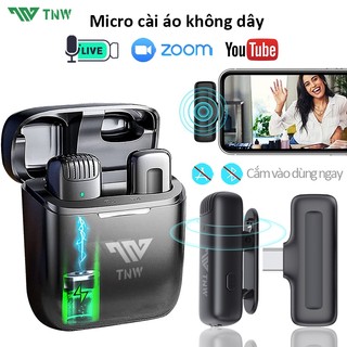 TNW X8 Micro không dây thu âm,Lọc tiếng ồn siêu cấp,Thiết bị thu âm phát trực tiếp cài áo (Type-C)