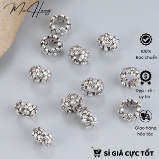 Charm chặn bạc bông hoa - mh647