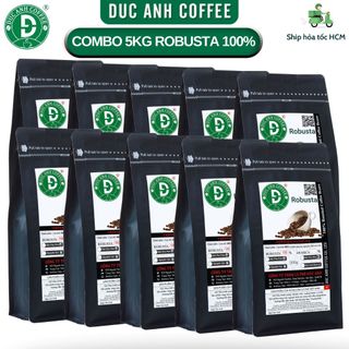 [giá sỉ cho quán] 5kg cà phê Bột Pha Phin ROBUSTA rang mộc D COFFEE - đậm đắng, mạnh, nhiều cafein