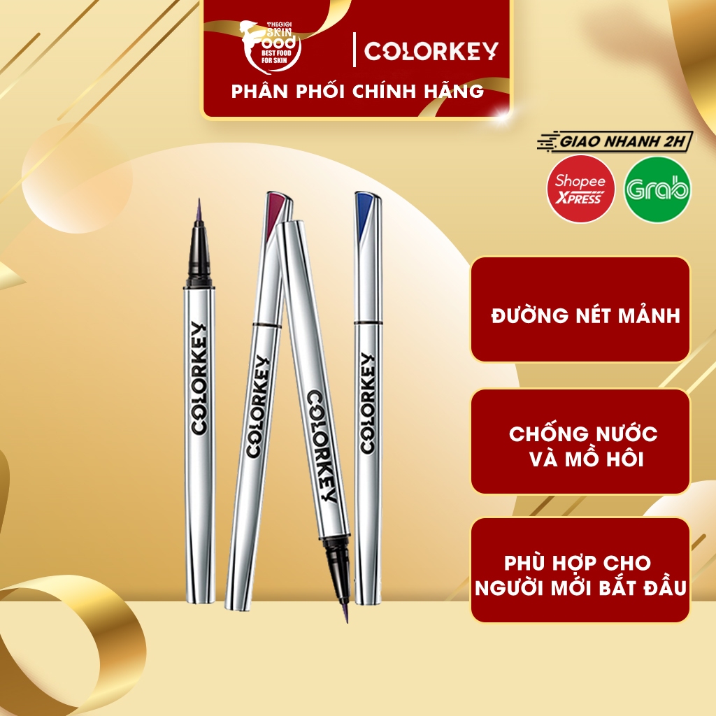 Bút kẻ mắt nước lâu trôi Colorkey Floating Color Liquid Eyeliner 0.5ml