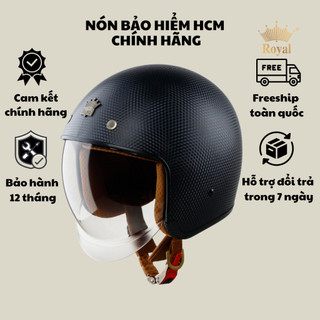 Mũ bảo hiểm3/4 Royal M139 có kính âm vân Carbon size M L đi xe máy