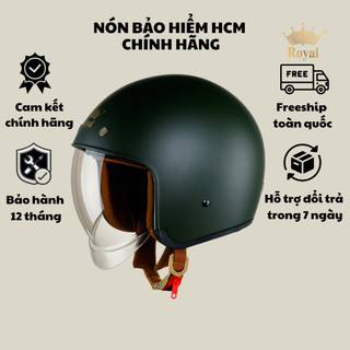 Mũ bảo hiểm 3/4 Royal M139 có kính âm màu xanh lính quân đội chính hãng bảo hành 12 tháng