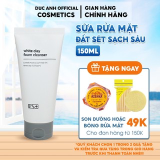 Sữa rửa mặt đất sét sạch sâu ngăn ngừa mụn chống lão hóa và mềm mịn da BEBECO Plus White Clay Foam Cleanser 150ml - DA18