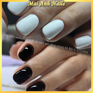 Sơn móng tay 3 màu basic Đen - Trắng - Trắng sữa cực mướt MaiAnhNails