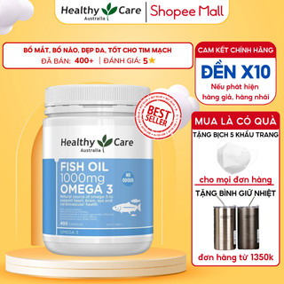 Dầu cá Healthy Care Fish Oil Omega 3 bổ mắt, bổ não, đẹp da, tốt cho tim mạch, ngăn ngừa ung thư 400 viên