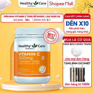 Vitamin c healthy care úc 500mg kẹo nhai bổ sung c tăng sức đề kháng cho cả gia đình