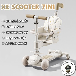  Xe Scooter Xe Chòi Chân Kiêm Xe Cân Bằng 7in1 Có Đèn,Nhạc Vui Nhộn Chịu Lực Tối Đa Lên Tới 60KG Chất Liệu Nhựa Cao Cấp 