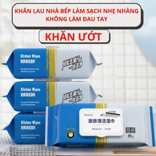 Khăn ướt lau bếp, lau vệ sinh 80 tờ siêu dai, khăn giấy ướt đa năng