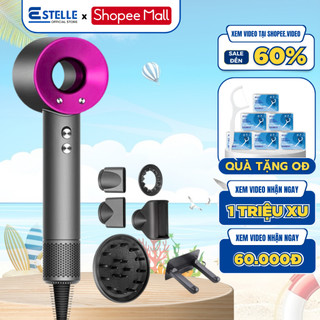 Máy Sấy Tóc ESTELLE Tạo Kiểu Công Nghệ Ion Âm 2 Chiều Nóng Lạnh 3 Chế Độ Chăm Sóc Tóc Kèm 5 Phụ Kiện Bảo Hành 12 Tháng