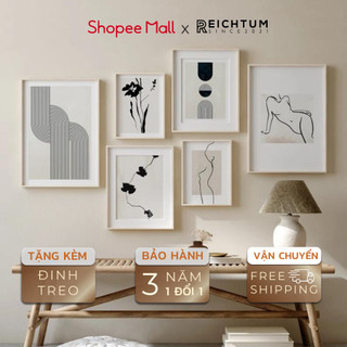 Tranh treo tường tráng gương SET6 của REICHTUM - Nhà ngủ/ Decor/ Chất vải canvas siêu bền bỉ