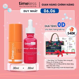 Combo Serum Timeless Vitamin C 10%  & Matrixyl®️ 3000 Giúp Làm Sáng Giảm Thâm Làm Chậm Lão Hoá