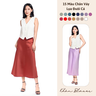  Chân váy lụa đuôi cá dáng dài Khàn chất lụa mềm mịn thoáng mát phong cách công sở  thanh lịch 