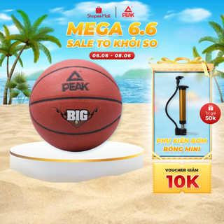 Bóng rổ da pu size 7 PEAK Q1224010 - Quả bóng rổ da outdoor, banh bóng rổ tặng kèm bộ phụ kiện