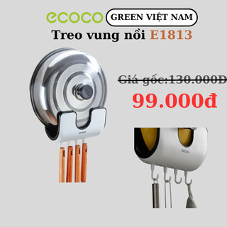 Giá Cài Nắp Vung Nồi ECOCO E1813 - Kệ Để Đồ Nhà Bếp Dán Tường Tiện Lợi