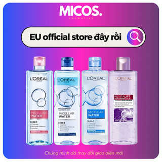 Nước tẩy trang cho mọi loại da L'Oreal Paris 3-in-1 Micellar Water 400ml - MICOS