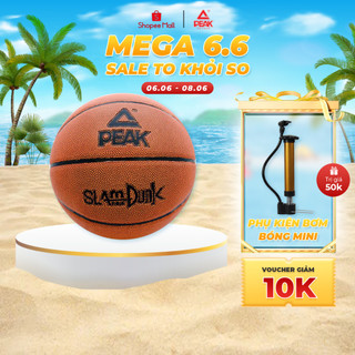 Bóng rổ da pu size 7 PEAK Q1231990 - Quả bóng rổ da outdoor, banh bóng rổ tặng kèm bộ phụ kiện
