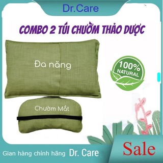  Combo 2 Túi Chườm Thảo Dược  Đa Năng + Mắt  - Chườm Ấm Thư Giãn Như ở Spa 
