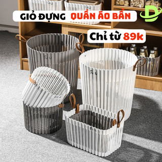 Giỏ đựng quần áo bẩn đa năng, giỏ nhỏ đựng đồ lót, giỏ đựng có quai xách nhựa PP cứng cáp thiết kế trẻ trung hiện đại