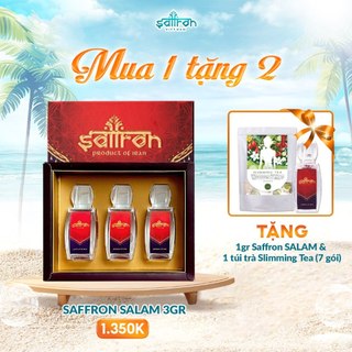 Set quà Nhụy hoa nghệ tây cao cấp Saffron SALAM 3Gr (1gr/hũ)
