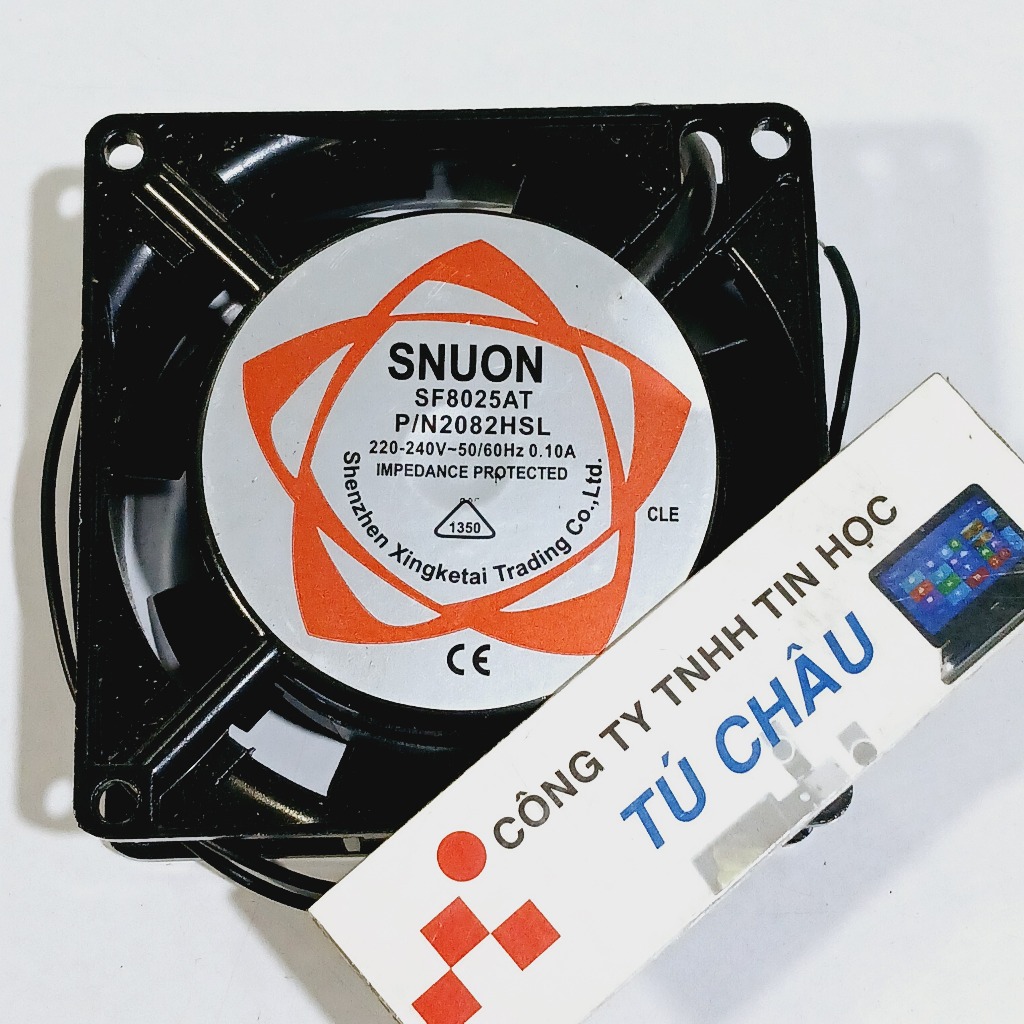 Quạt 8Cm / Dày 2.6Cm - Điện áp AC: 220V (R x D x C: 8Cm x 8Cm x 2.6Cm)