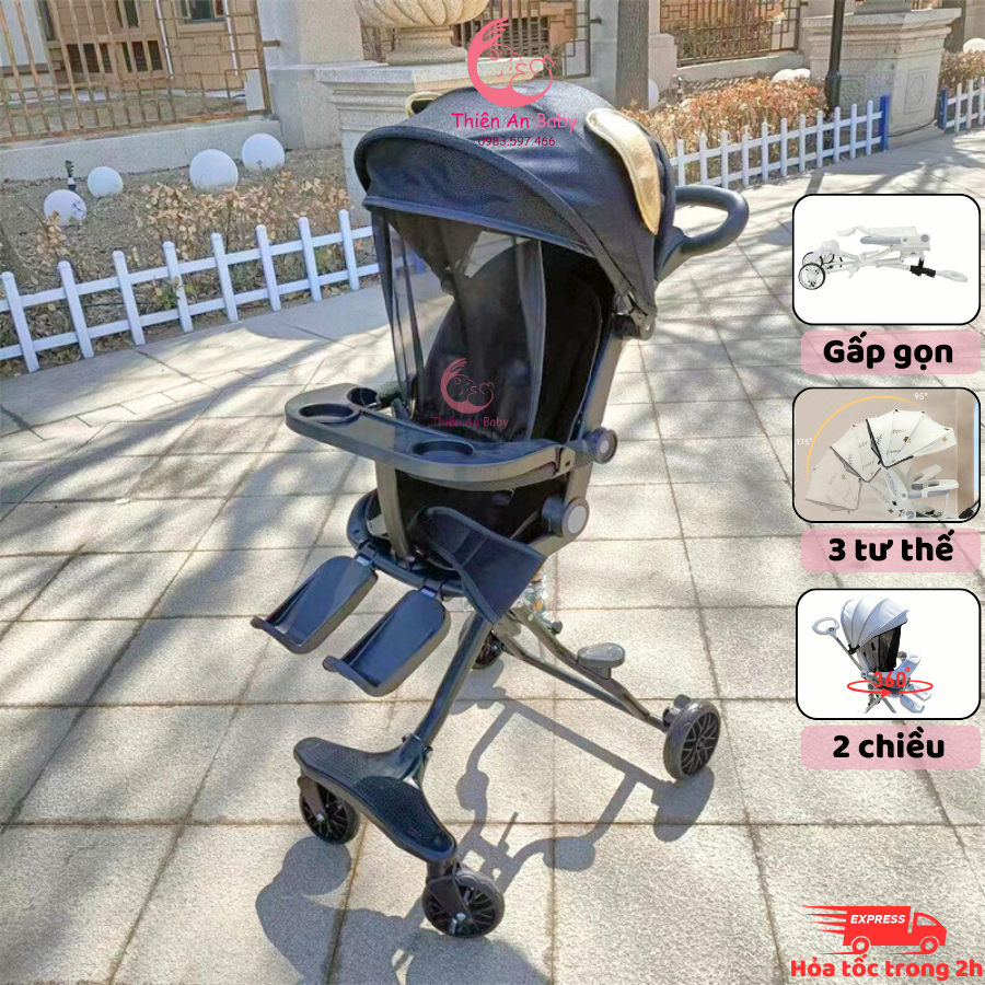 Xe đẩy cho bé gấp gọn M9, Xe đẩy K8, K1, 2 chiều, 3 tư thế, cho bé từ 2 tháng tuổi-6 tuổi, THIÊN AN