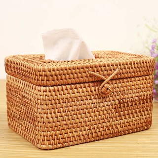 Hộp đựng giấy ăn Ankinte bằng mây đan thủ công - Tròn/ Chữ nhật