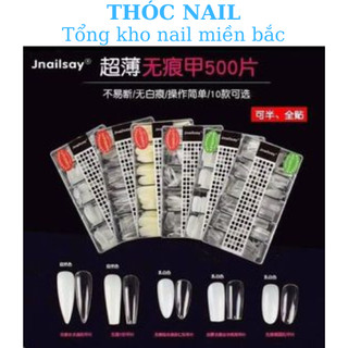 móng úp full sz"thang, nhọn , o van, vuông 2 màu trong và đục "