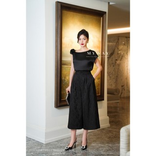 Quần Culottes Nữ MY WAY Dáng Ống Rộng Dệt Nổi Sang Trọng 1MQ01355