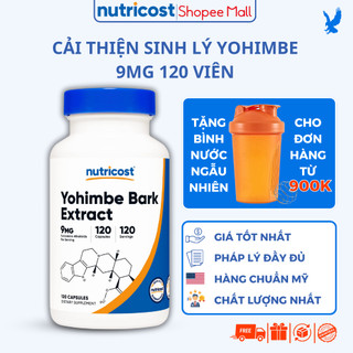 Hỗ trợ sinh lý Nutricost Yohimbine Bark Extract 9mg 120 viên giúp tăng cường sinh lực, giảm mệt mỏi