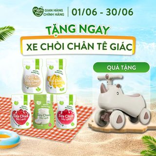 Combo 5 gói sữa chua Mămmy sấy đủ vị: nguyên chất, táo, tổ yến, dâu, chuối cho bé từ 6 tháng tuổi - 20 gram