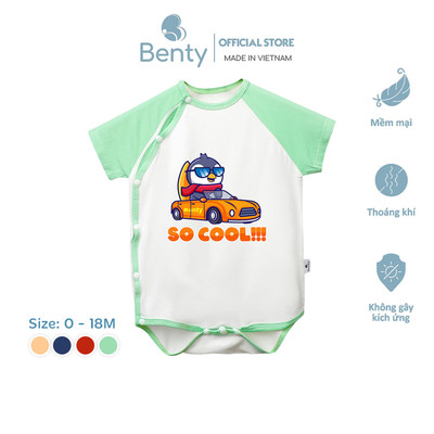 Body chip lệch BENTY in hình BT079 chất liệu thoáng mát, an toàn da cho bé sơ sinh đến 18 tháng