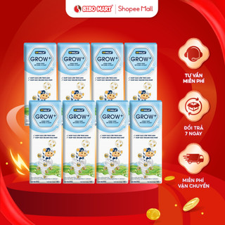 Sữa Tươi Tiệt Trùng VPMilk Grow Phát Triển Chiều Cao Trí Não Thể Chất Thị Lực Cho Bé Ít Đường Lốc 4 Hộp 180ml - Bibomart