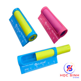 Combo 2 cái gôm tẩy chì tích hợp thước kẻ 5cm gstar e-003 dạng ống cao cấp - học sinh store