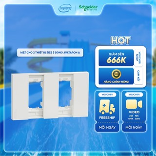 Mặt cho 2 thiết bị size s dòng avataron a m3t02_we schneider - 2 gangs - trắng