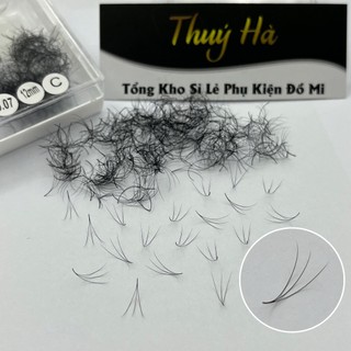 Mi fan sẵn 3D_độ dày 0.07-0.10 dài 8-16mm (500fan/1hộp)_siêu đẹp,xòe đều_mi fan tay_mi khay_Thúy Hà
