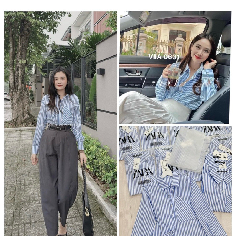 Áo sơ mi sọc kẻ tăm