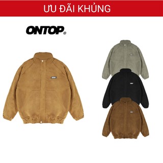 Áo khoác da lộn nam nữ local brand ONTOP 2 lớp nhiều màu cổ trụ tag su OS Track | O16-AK8