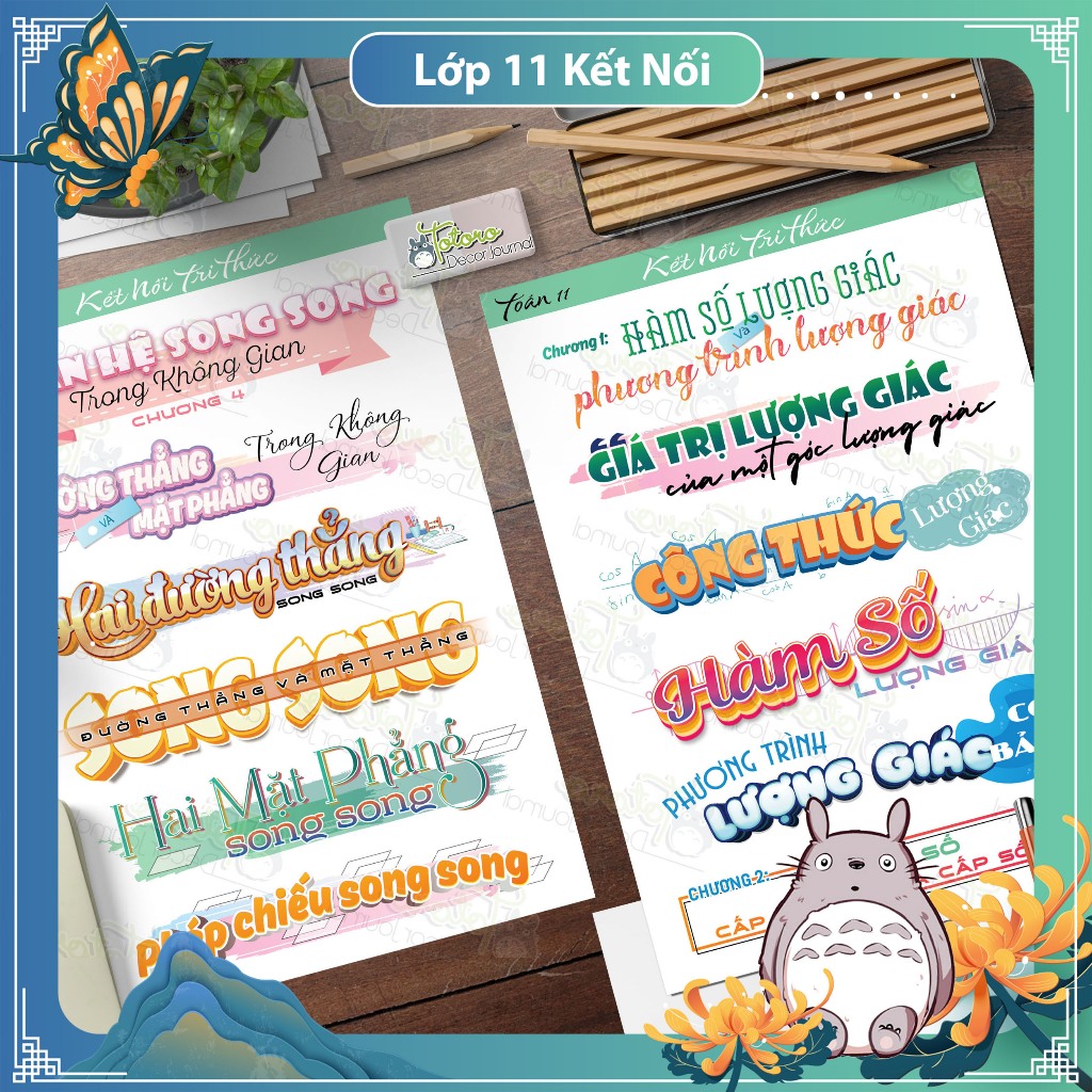 (Kết Nối 11) Sticker tiêu đề toán 11 (có decal washi) gồm sticker 42 tiêu đề toán độc đáo chỉ có tại