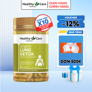 Giải độc phổi Healthy Care Original Lung Detox 180 viên giúp thanh lọc phổi