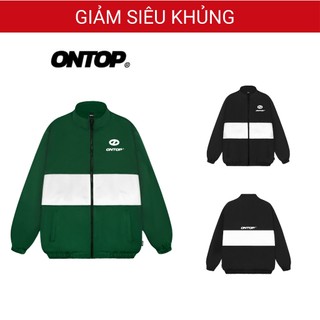 Áo khoác local brand dù 2 lớp ONTOP cổ trụ form rộng sọc ngang phối màu BSB | O20-AK11